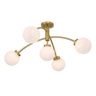 Redfield LED Semi-Flush Mount in Warm Brass