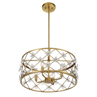 Bailey Four Light Convertible Semi-Flush /Pendant in Warm Brass
