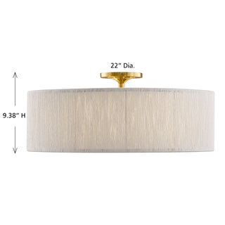 Maynard Four Light Flush Mount in Warm Brass