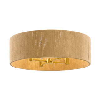 Maynard Four Light Flush Mount in Warm Brass