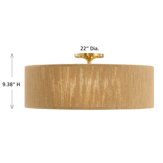Maynard Four Light Flush Mount in Warm Brass