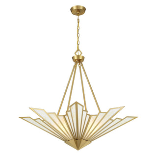 Rivage Four Light Pendant in Warm Brass
