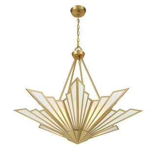 Rivage Four Light Pendant in Warm Brass