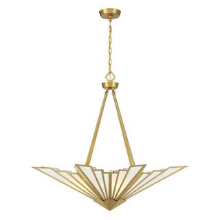 Rivage Four Light Pendant in Warm Brass