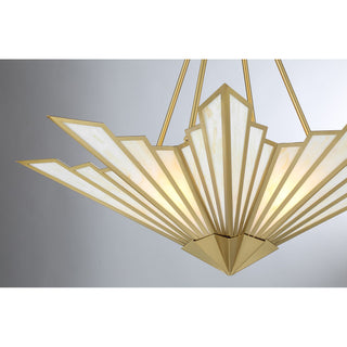 Rivage Four Light Pendant in Warm Brass