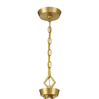 Rivage Four Light Pendant in Warm Brass