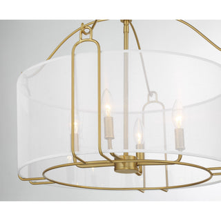 Ashlay Four Light Pendant in Warm Brass