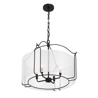 Ashlay Four Light Pendant in Matte Black