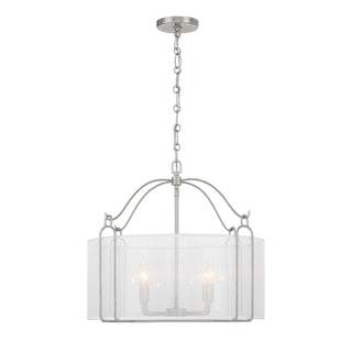Ashlay Four Light Pendant in Satin Nickel