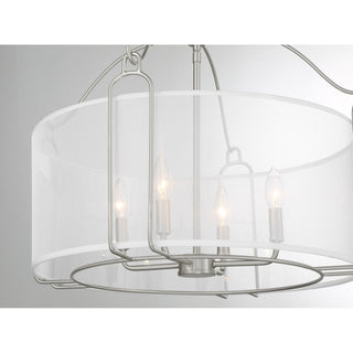 Ashlay Four Light Pendant in Satin Nickel