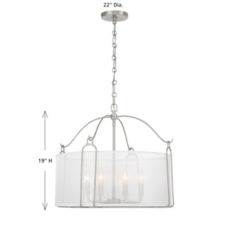 Ashlay Four Light Pendant in Satin Nickel