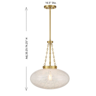 Willow One Light Pendant in Warm Brass