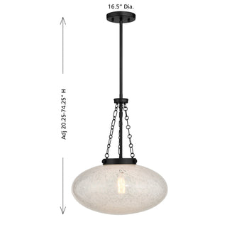 Willow One Light Pendant in Matte Black