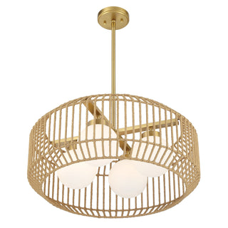 Pastis Four Light Pendant in Warm Brass