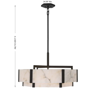 Orleans Six Light Pendant in Black Cashmere