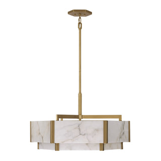 Orleans Six Light Pendant in Distressed Gold
