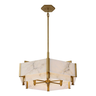 Orleans Six Light Pendant in Distressed Gold