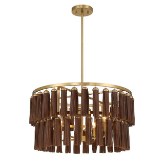 Aquitane Four Light Pendant in Warm Brass
