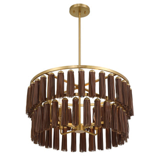 Aquitane Four Light Pendant in Warm Brass