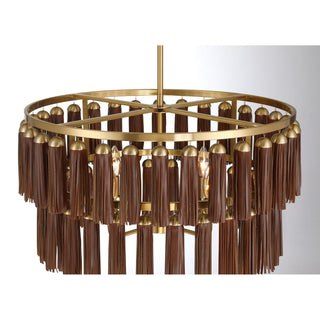 Aquitane Four Light Pendant in Warm Brass