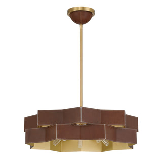 Atherton Five Light Pendant in Warm Brass