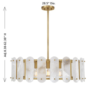 Antolini Five Light Pendant in Warm Brass