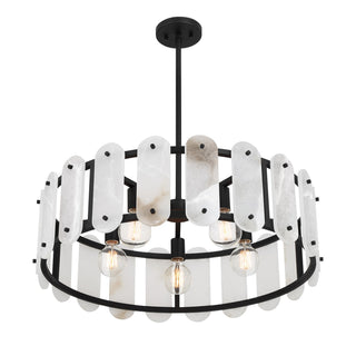 Antolini Five Light Pendant in Black Cashmere