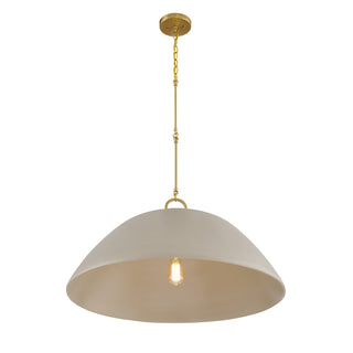 Alta One Light Pendant in Concrete and Brass
