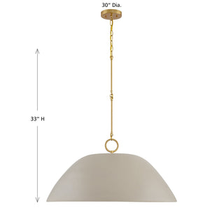 Alta One Light Pendant in Concrete and Brass
