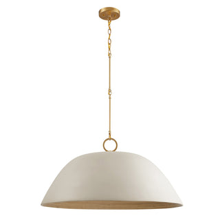Alta One Light Pendant in Concrete and Brass