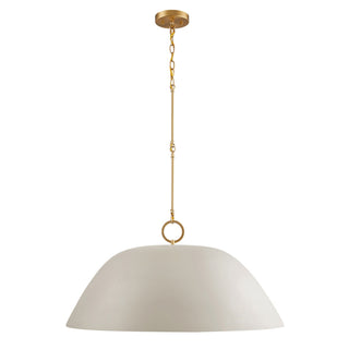 Alta One Light Pendant in Concrete and Brass