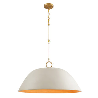 Alta One Light Pendant in Concrete and Brass