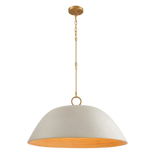 Alta One Light Pendant in Concrete and Brass
