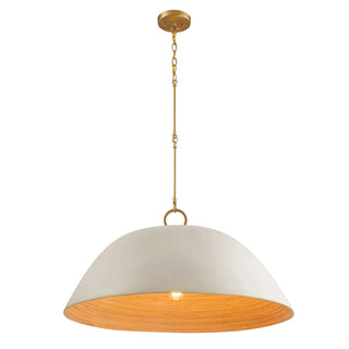 Alta One Light Pendant in Concrete and Brass