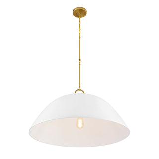 Alta One Light Pendant in White Bisque and Brass