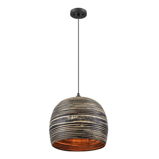 Jamsen One Light Pendant in Black Bamboo