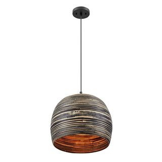 Jamsen One Light Pendant in Black Bamboo