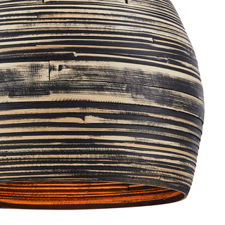 Jamsen One Light Pendant in Black Bamboo