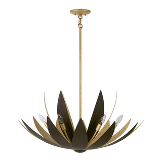 Loto Six Light Pendant in Centura and Burnished Gold