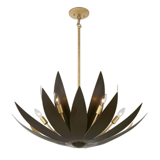Loto Six Light Pendant in Centura and Burnished Gold