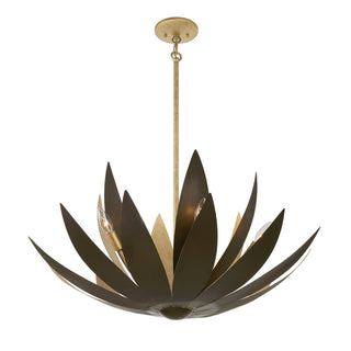 Loto Six Light Pendant in Centura and Burnished Gold