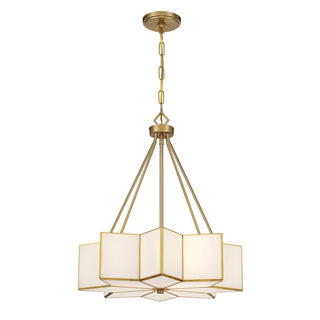 Reiling Three Light Pendant in Warm Brass