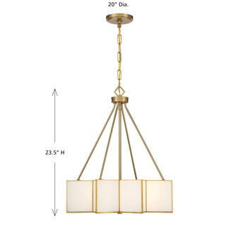 Reiling Three Light Pendant in Warm Brass