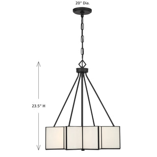 Reiling Three Light Pendant in Matte Black