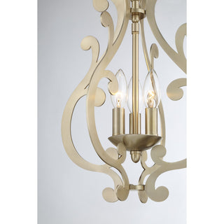 Lombard Three Light Pendant in Noble Brass