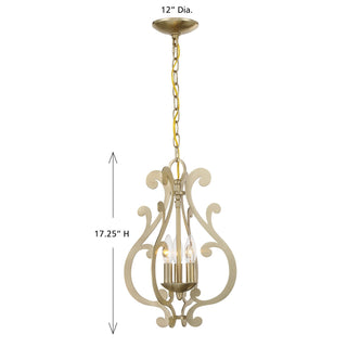 Lombard Three Light Pendant in Noble Brass