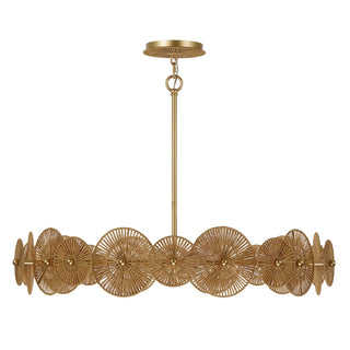 Abbott Five Light Pendant in Distressed Gold