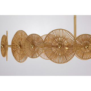 Abbott Five Light Pendant in Distressed Gold