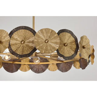 Lincoln Five Light Pendant in Distressed Gold and Bronze