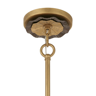 Lincoln Five Light Pendant in Distressed Gold and Bronze